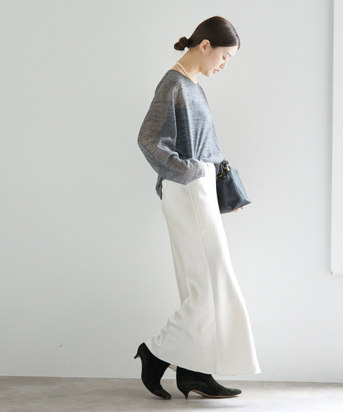 IENA（イエナ）の「アルパカMIXシアー プルオーバー（ニット/セーター・レディース・ブラック/カーキ/ライトグレー/ブラック系その他・FREE）」の19枚目の写真