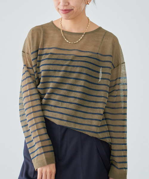 IENA（イエナ）の「アルパカMIXシアー プルオーバー（ニット/セーター・レディース・ブラック/カーキ/ライトグレー/ブラック系その他・FREE）」の22枚目の写真