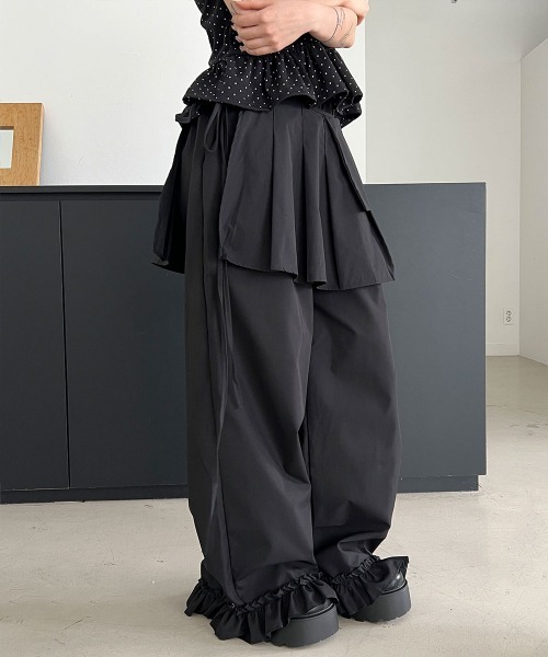 セール】【セットアイテム】レイヤード ラップスカート フリル