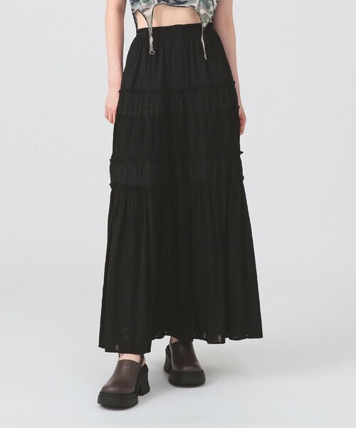 Ray BEAMS（レイビームス）の「レース キリカエ ティアード スカート（スカート・レディース・ホワイト/ブラック・ONE SIZE）」の20枚目の写真