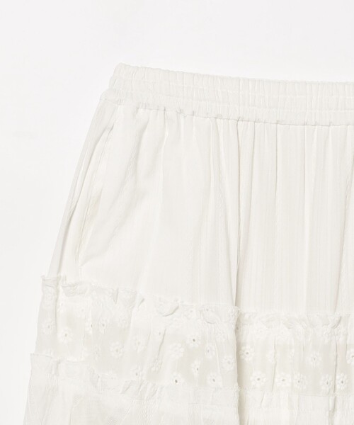 Ray BEAMS（レイビームス）の「レース キリカエ ティアード スカート（スカート・レディース・ホワイト/ブラック・ONE SIZE）」の5枚目の写真