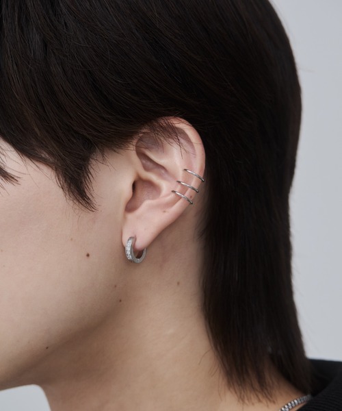 シマシマイヤーカフ サージカルステンレス イヤーカフ L-EC8004｜THE KISS（ザ・キッス