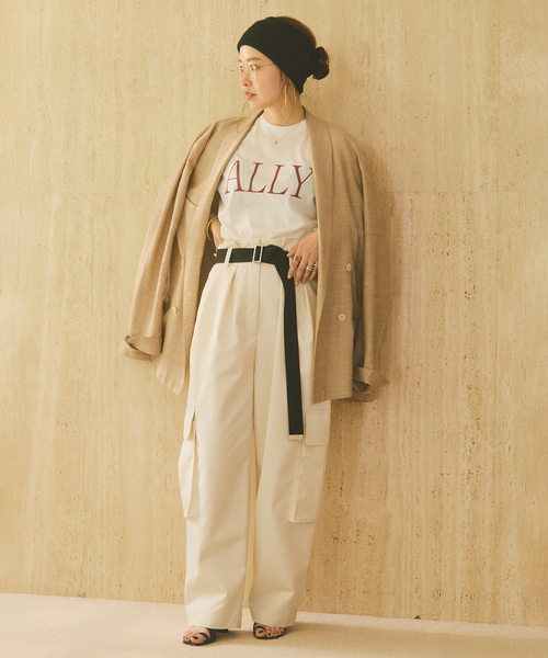 FRAMeWORK（フレームワーク）の「oll*FRAMeWORK ハイウエストカーゴパンツ（カーゴパンツ・レディース・カーキ/ホワイト・36/38）」の3枚目の写真