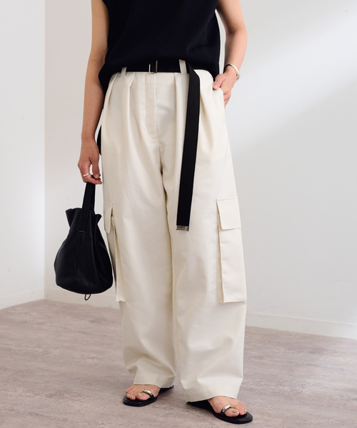 FRAMeWORK（フレームワーク）の「oll*FRAMeWORK ハイウエストカーゴパンツ（カーゴパンツ・レディース・カーキ/ホワイト・36/38）」の12枚目の写真