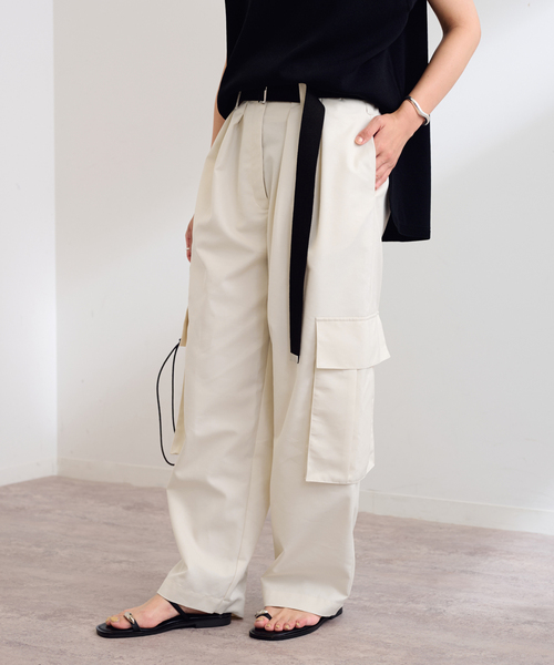 FRAMeWORK（フレームワーク）の「oll*FRAMeWORK ハイウエストカーゴパンツ（カーゴパンツ・レディース・カーキ/ホワイト・36/38）」の14枚目の写真