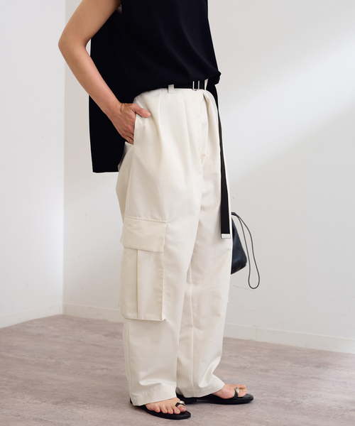 FRAMeWORK（フレームワーク）の「oll*FRAMeWORK ハイウエストカーゴパンツ（カーゴパンツ・レディース・カーキ/ホワイト・36/38）」の15枚目の写真