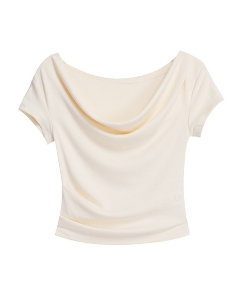 Achic(アシック)の「ドレープネック美シルエットカットソー(Tシャツ/カットソー・レディース・アイボリー/ブラック/ホワイト・M)」の18枚目の写真
