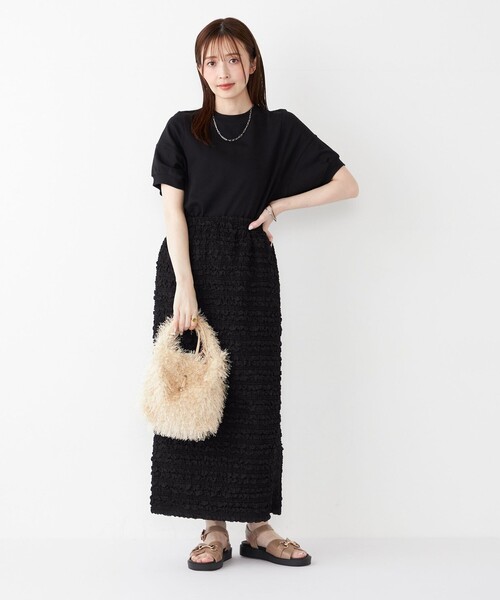 SHIPS Colors(シップス カラーズ)の「SHIPS Colors:フリンジ ミニ 巾着 バッグ◇(ハンドバッグ・レディース・ブラック/オレンジ/ナチュラル・ONE SIZE)」の8枚目の写真