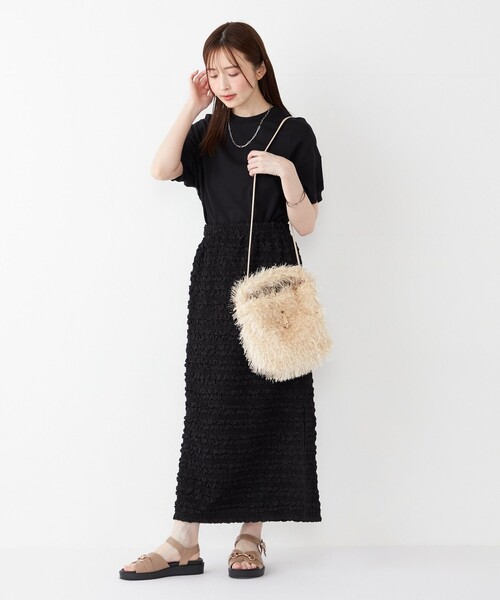 SHIPS Colors(シップス カラーズ)の「SHIPS Colors:フリンジ ミニ 巾着 バッグ◇(ハンドバッグ・レディース・ブラック/オレンジ/ナチュラル・ONE SIZE)」の10枚目の写真