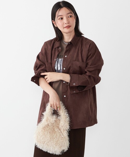 SHIPS Colors(シップス カラーズ)の「SHIPS Colors:フリンジ ミニ 巾着 バッグ◇(ハンドバッグ・レディース・ブラック/オレンジ/ナチュラル・ONE SIZE)」の12枚目の写真
