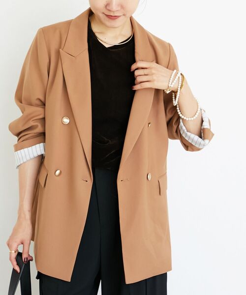 le.coeur blanc（ルクールブラン）の「ダブルブレストジャケット（その他アウター・レディース・ネイビー/キャメル/ブラウン系その他・38）」の18枚目の写真
