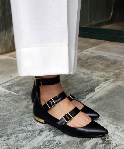 LE TALON（ルタロン）の「Le Talon×NATSU.コラボ ポインテッド3ベルトフラット◆（その他シューズ・レディース・ブラック/レッド系その他・37/37.5/36.5/35.5/36/38）」の16枚目の写真