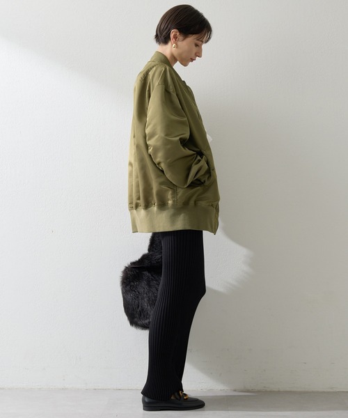 Whim Gazette(ウィムガゼット)の「ナイロンMA-1(MA-1・レディース・グレイッシュベージュ/カーキ・FREE)」の20枚目の写真