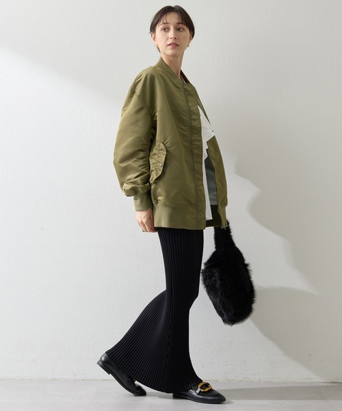 Whim Gazette(ウィムガゼット)の「ナイロンMA-1(MA-1・レディース・グレイッシュベージュ/カーキ・FREE)」の10枚目の写真