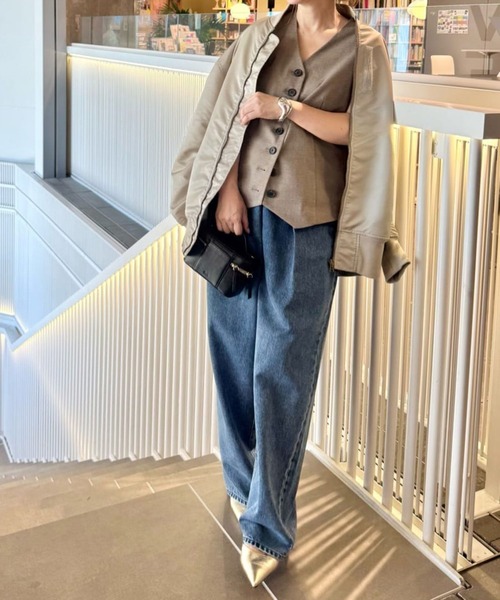 Whim Gazette(ウィムガゼット)の「ナイロンMA-1(MA-1・レディース・グレイッシュベージュ/カーキ・FREE)」の6枚目の写真