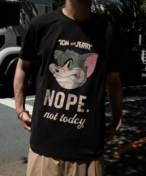 Tom&Jerry(トムアンドジェリー)の「THRIFTY LOOK / スリフティールック THRIFTY'TOM&JERRY'TEE トム&ジェリーTシャツ(Tシャツ/カットソー・メンズ・ブラック・MEDIUM/LARGE/X-LARGE)」の8枚目の写真