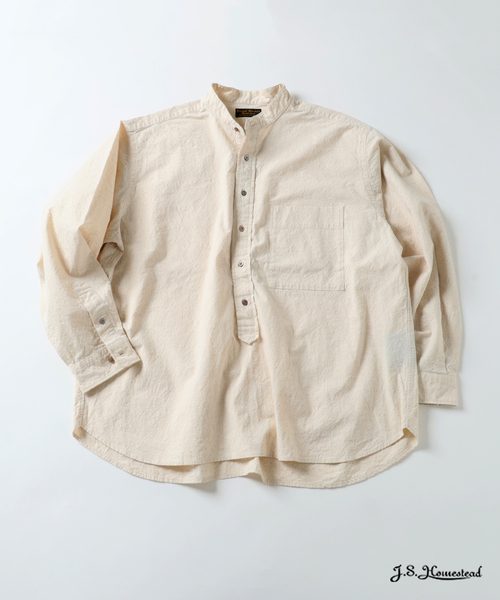 JOURNAL STANDARD J.S HOMESTEAD（ジャーナルスタンダードホームステッド）の「J.S.Homestead / バンド カラー P/O シャツ（シャツ/ブラウス・メンズ・ブラック系その他/アイボリー/カーキ・MEDIUM/LARGE）」の2枚目の写真