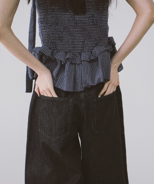 duei（デュイ）の「カーブデニムパンツ（デニムパンツ・レディース・インディゴブルー/ブラック・マルチサイズ）」の21枚目の写真