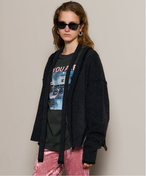 MAISON SPECIAL（メゾンスペシャル）の「With Stall Tulle Slit Cardigan/ストール付きチュールスリットカーディガン（カーディガン/ボレロ・レディース・ピンク/グレー/ブラウン・FREE）」の2枚目の写真