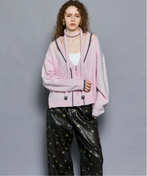 MAISON SPECIAL（メゾンスペシャル）の「With Stall Tulle Slit Cardigan/ストール付きチュールスリットカーディガン（カーディガン/ボレロ・レディース・ピンク/グレー/ブラウン・FREE）」の20枚目の写真