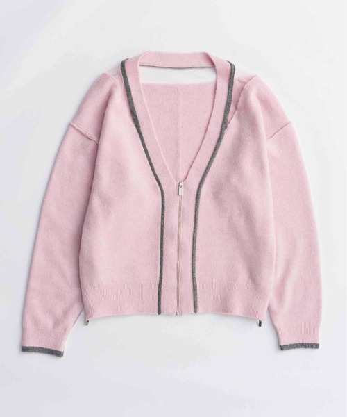 MAISON SPECIAL（メゾンスペシャル）の「With Stall Tulle Slit Cardigan/ストール付きチュールスリットカーディガン（カーディガン/ボレロ・レディース・ピンク/グレー/ブラウン・FREE）」の8枚目の写真