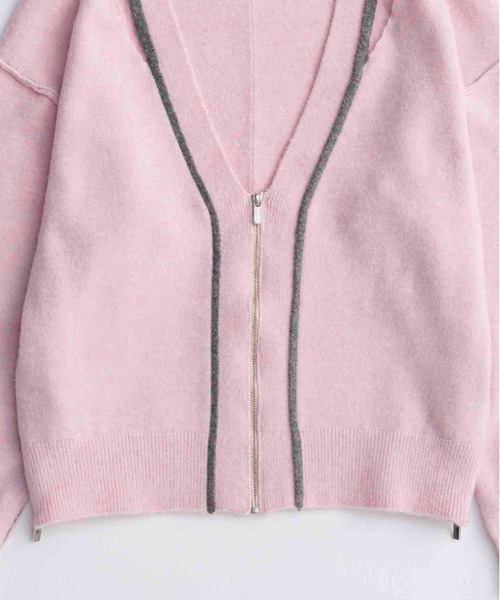 MAISON SPECIAL（メゾンスペシャル）の「With Stall Tulle Slit Cardigan/ストール付きチュールスリットカーディガン（カーディガン/ボレロ・レディース・ピンク/グレー/ブラウン・FREE）」の10枚目の写真