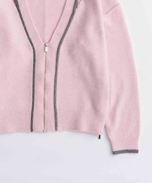 MAISON SPECIAL（メゾンスペシャル）の「With Stall Tulle Slit Cardigan/ストール付きチュールスリットカーディガン（カーディガン/ボレロ・レディース・ピンク/グレー/ブラウン・FREE）」の11枚目の写真