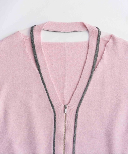 MAISON SPECIAL（メゾンスペシャル）の「With Stall Tulle Slit Cardigan/ストール付きチュールスリットカーディガン（カーディガン/ボレロ・レディース・ピンク/グレー/ブラウン・FREE）」の9枚目の写真