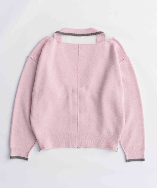 MAISON SPECIAL（メゾンスペシャル）の「With Stall Tulle Slit Cardigan/ストール付きチュールスリットカーディガン（カーディガン/ボレロ・レディース・ピンク/グレー/ブラウン・FREE）」の12枚目の写真