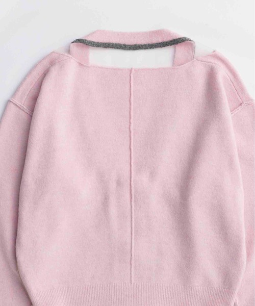 MAISON SPECIAL（メゾンスペシャル）の「With Stall Tulle Slit Cardigan/ストール付きチュールスリットカーディガン（カーディガン/ボレロ・レディース・ピンク/グレー/ブラウン・FREE）」の13枚目の写真