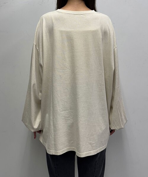 CIAOPANIC(チャオパニック)の「バルーンスリーブピグメントロゴロンTee(Tシャツ/カットソー・レディース・ピンク/オフホワイト/ブルー/チャコールグレー・ONE SIZE)」の13枚目の写真