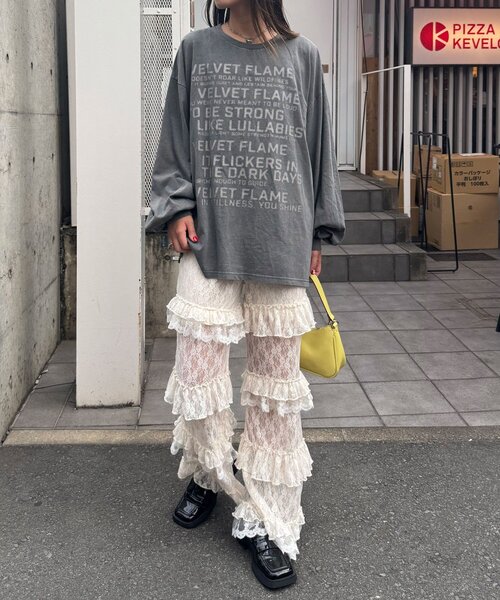 CIAOPANIC(チャオパニック)の「バルーンスリーブピグメントロゴロンTee(Tシャツ/カットソー・レディース・ピンク/オフホワイト/ブルー/チャコールグレー・ONE SIZE)」の21枚目の写真