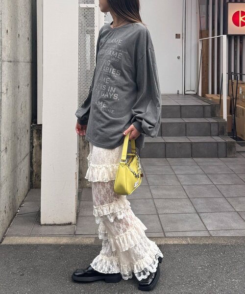 CIAOPANIC(チャオパニック)の「バルーンスリーブピグメントロゴロンTee(Tシャツ/カットソー・レディース・ピンク/オフホワイト/ブルー/チャコールグレー・ONE SIZE)」の22枚目の写真