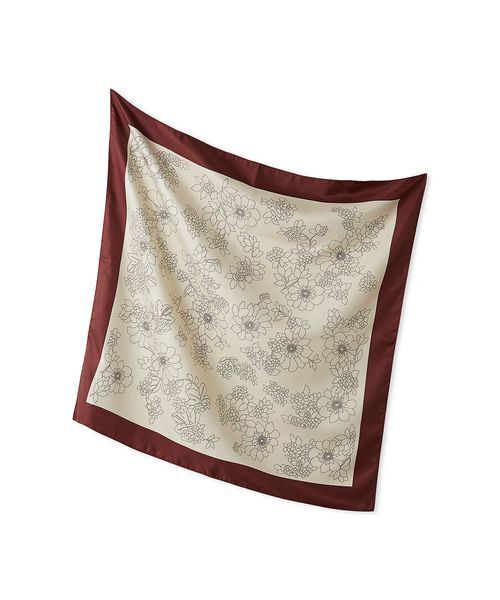 Mila Owen（ミラオーウェン）の「フラワー柄リバーシブルスカーフ（バンダナ/スカーフ・レディース・ブラウン/ボルドー/オレンジ・F）」の3枚目の写真