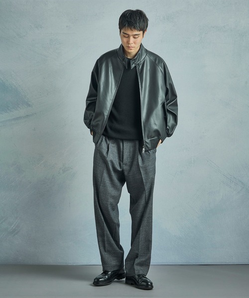 MEN'S BIGI(メンズビギ)の「【BARACUTA/バラクータ】別注フェイクレザーG9ハリントンジャケット(ライダースジャケット・メンズ・ブラック・03/02/01)」の17枚目の写真