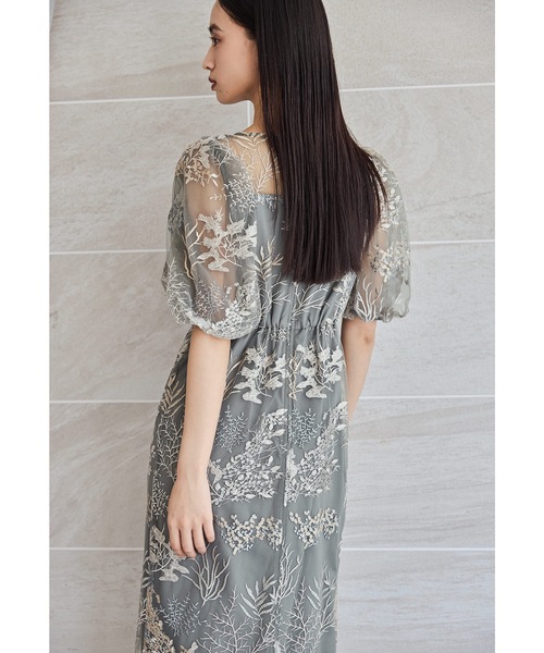 niana(ニアナ)の「フラワー刺繍レースペンシルドレス 結婚式 成人式 二次会 同窓会 パーティードレス オケージョンドレス お呼ばれワンピース(ドレス・レディース・イエロー/ブラック/グレー・M)」の15枚目の写真