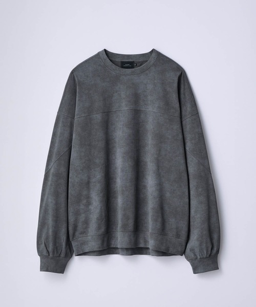 SLICK(スリック)の「【SLICK/スリック】Used Print Dolmansleeve Sweat T-Shirt/ヴィンテージドルマンスリーブスウェットTシャツ/オーバーサイズ シルエット(Tシャツ/カットソー・メンズ・ブラック/グレー・3/2/1)」の2枚目の写真
