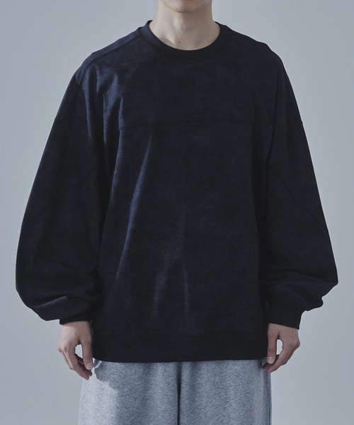 SLICK(スリック)の「【SLICK/スリック】Used Print Dolmansleeve Sweat T-Shirt/ヴィンテージドルマンスリーブスウェットTシャツ/オーバーサイズ シルエット(Tシャツ/カットソー・メンズ・ブラック/グレー・3/2/1)」の3枚目の写真