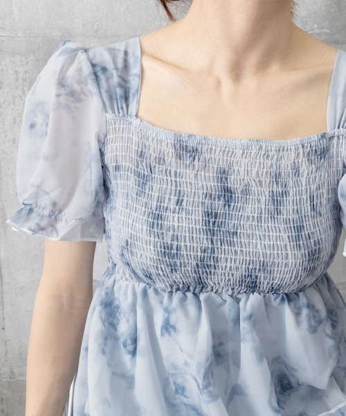 Miniministore(ミニミニストア)の「ティアードロングワンピースレディース夏服半袖(ワンピース・レディース・ブルー・L/M)」の19枚目の写真