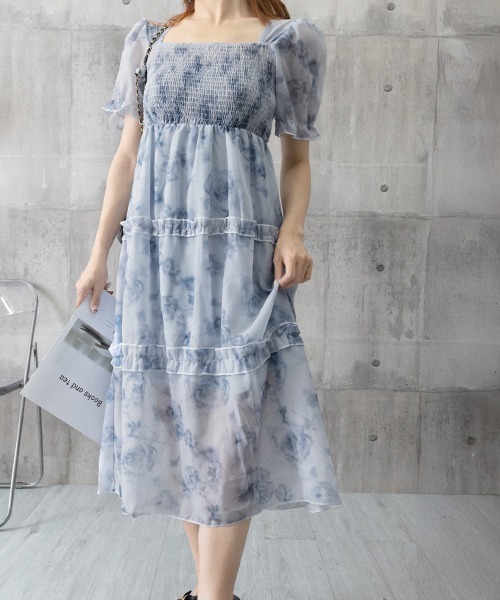Miniministore(ミニミニストア)の「ティアードロングワンピースレディース夏服半袖(ワンピース・レディース・ブルー・L/M)」の20枚目の写真