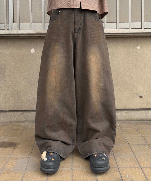 GIRBAUD ブラウン デニム パンツ W38 バギーパンツ Y2K GIRBAUD