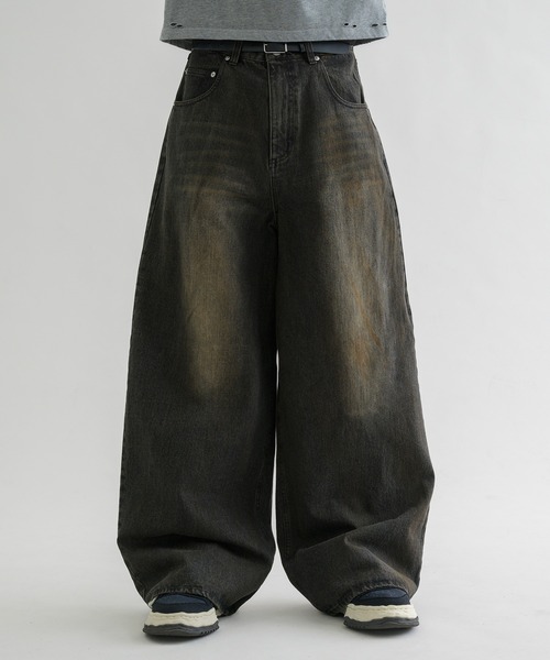 EPNK（イーピーエヌケー）の「【EPNK】Straight baggy pants / ストレートバギーパンツ（デニムパンツ・メンズ・ブラック/ブラウン系その他/グレー・SMALL/MEDIUM/LARGE）」の4枚目の写真