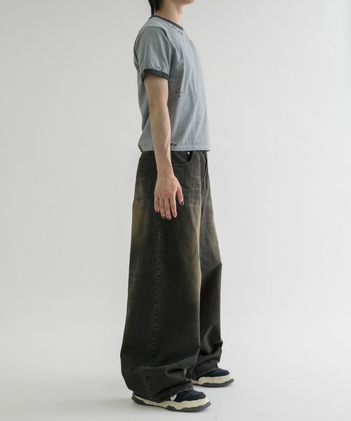 EPNK（イーピーエヌケー）の「【EPNK】Straight baggy pants / ストレートバギーパンツ（デニムパンツ・メンズ・ブラック/ブラウン系その他/グレー・SMALL/MEDIUM/LARGE）」の9枚目の写真