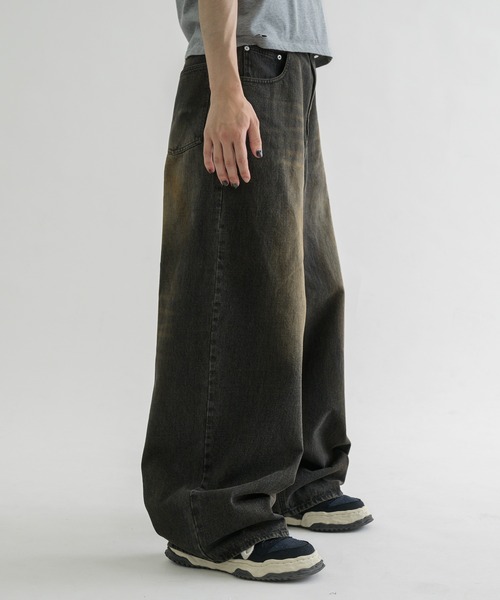 EPNK（イーピーエヌケー）の「【EPNK】Straight baggy pants / ストレートバギーパンツ（デニムパンツ・メンズ・ブラック/ブラウン系その他/グレー・SMALL/MEDIUM/LARGE）」の6枚目の写真