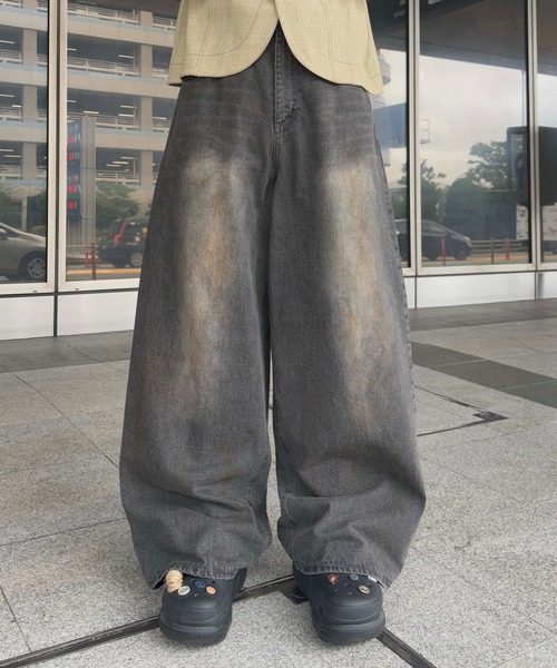 EPNK（イーピーエヌケー）の「【EPNK】Straight baggy pants / ストレートバギーパンツ（デニムパンツ・メンズ・ブラック/ブラウン系その他/グレー・SMALL/MEDIUM/LARGE）」の17枚目の写真