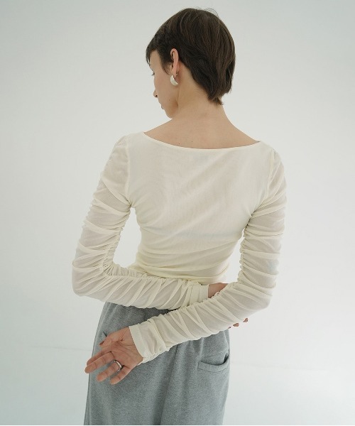 トップス CLANE W TULLE SHIRRING TOPS W TULLE SHIRRING TOPS｜TOPS(トップス)｜CLANE OFFICIAL ONLINE