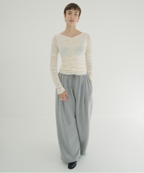 W TULLE SHIRRING TOPS（Tシャツ/カットソー）｜CLANE（クラネ
