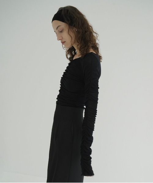 W TULLE SHIRRING TOPS（Tシャツ/カットソー）｜CLANE（クラネ