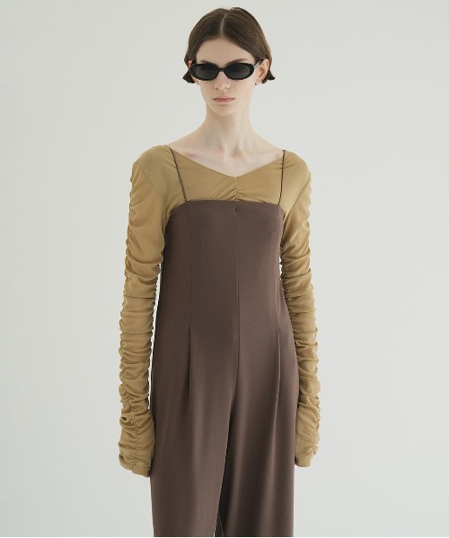 W TULLE SHIRRING TOPS（Tシャツ/カットソー）｜CLANE（クラネ