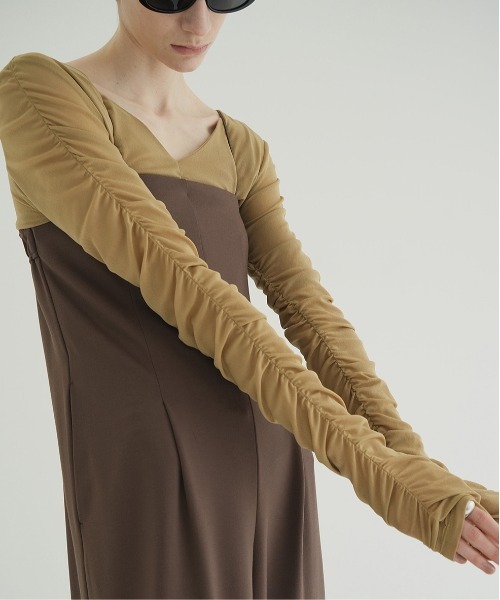 W TULLE SHIRRING TOPS（Tシャツ/カットソー）｜CLANE（クラネ）の